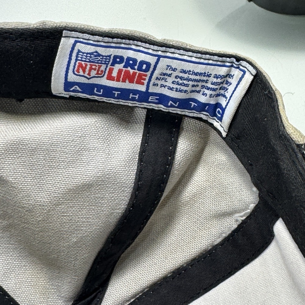 Vintage Oakland Raiders Reebok Strapback Sports Hat NFL 90s Black Gray Pinwheel - Picture 9 of 9